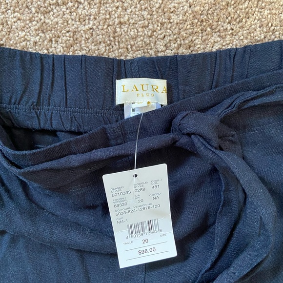 Laura Plus Blue Linen blend Capris size 20 - Picture 3 of 5